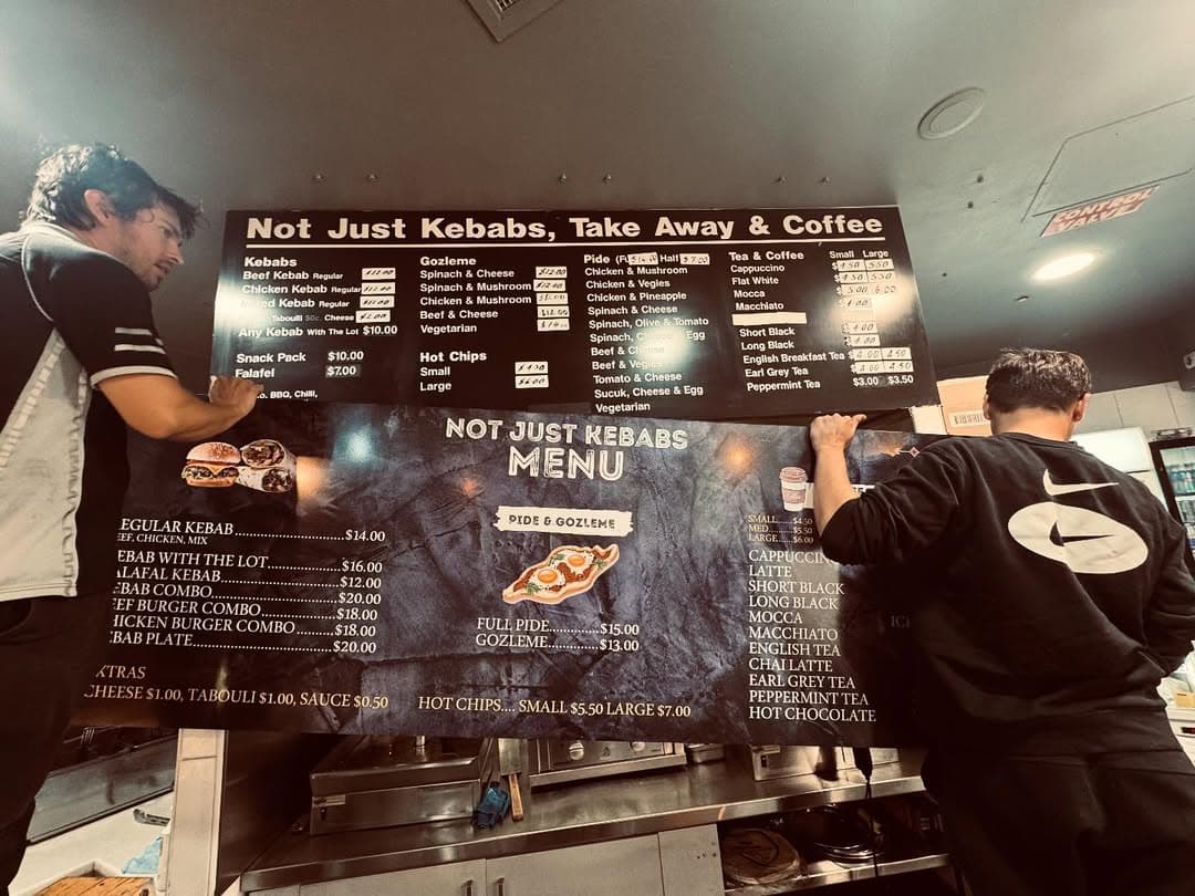 Not Just Kebabs Menu Sign - Image 1